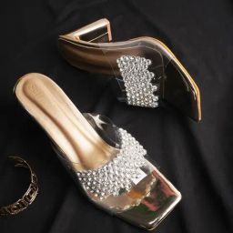 The White Pole Women's Golden Casual Sandals-picture-6