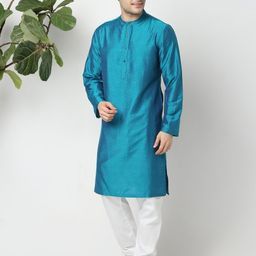 Ethnicity Geometric Printed Band Collar Straight Kurta-picture-43