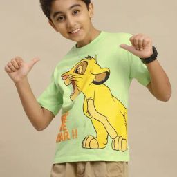 Kidsville Boys Green Lion King Cotton Regular Fit T-Shirt-picture-19