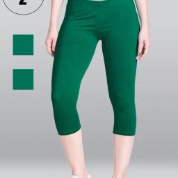 Lyra Green Cotton Capris - Pack Of 2-image-51