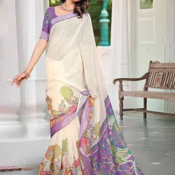 PHEASANT Ethnic Motifs Zari Pure Linen Saree-picture-48
