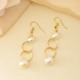 Silvermerc Designs Gold-Plated Pearls Drop Earrings-79