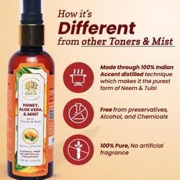 Kaaya Natural Set Of 2 Honey, Alovera & MintToner & Mist - 100 ml Each image 3