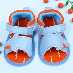 Baby Moo Shark Design Anti Slip Booties - Blue-image-31