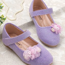 Cute Walk by Babyhug Bellies with Buckle Closure Floral Applique - Purple-image-9