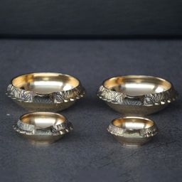 Indian Bartan Handcrafted Brass Diya's (Set of 4)-picture-13
