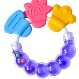 Domenico Round Shape BPA Free Silicone Bell Teether Ring - Purple-22