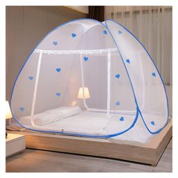 Evafly Mosquito Net for Double Bed Heart Design King Size Foldable Machardani -Blue-image-39
