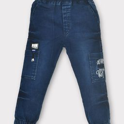Kiwi Text Patch Detailed & Embroidered Jeans - Blue-image-89