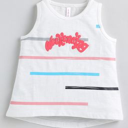 giniekids Sleeveless Weekending Text Applique Detailed Tee - Off White-image-21