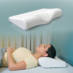 WELLGIVER Cervical Memory Foam Pillow for Neck Pain, King Size, White Colour, Pack of 1-image-47