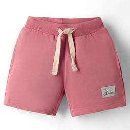 Ollypop Looper Knit Knee Length Soild Color Shorts - Pink-image-61