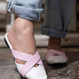 Shoetopia Colour Blocked Mules Sandals - White-image-37