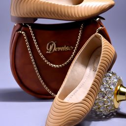 Shoetopia Textured Ballerinas - Tan-image-92