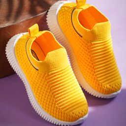 KATS Mesh Detailed Slip On Shoes - Yellow-image-34