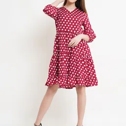 MISS HAUTE Polka Dot Print Crepe Fit & Flare Dress-image-75