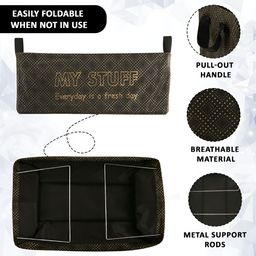Aura Black and Yellow 2 Pieces Checked Collapsible Foldable Multi-Utility Organisers image 3