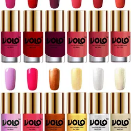 VOLO Set of 12 Luxury Super Shine Vibrant Shades Nail Polish -9ml Each-Combo No-178-image-31