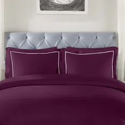 Enchant Home Elegance Purple & White 250 TC Pure Cotton King Bedsheet Set 2.74 m x 2.74 m-picture-18
