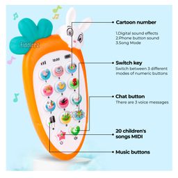 Fiddlerz Smart Phone Cordless Feature Mobile Phone Toy - Multicolour (Battery Included) image 4