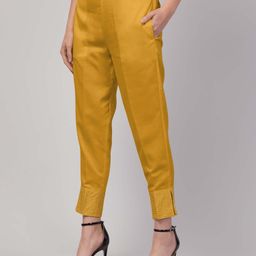 FLOREOS Women Textured Embroidered Comfort Easy Wash Trousers-picture-6