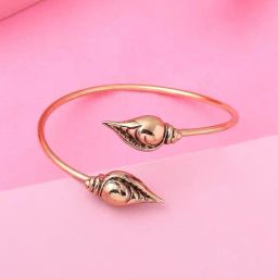 Estele Gold-Plated Antique Shankh Bracelet for Women-image-33
