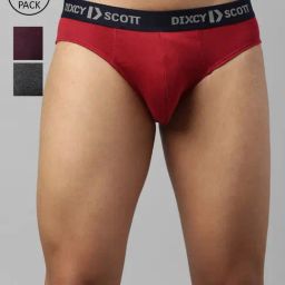 Dixcy Scott Maximus Multi Cotton Regular Fit Briefs - Pack Of 3-image-57