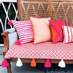 THROWPILLOW Red & Multicoloured Printed Polyester 1 Piece Sofa Cover-10