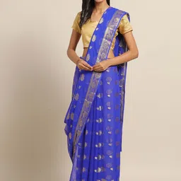 Mitera Woven Design Zari Saree With Blouse Piece-image-69