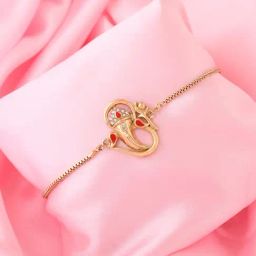 Estele Gold-Plated Om Ganesh Bracelet with Austrian Crystals for Women-20