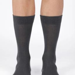 Jockey 7192 Coal Grey Mercerized Cotton Crew Length Socks with Stay Fresh Treatment-18