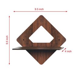 RANDOM Set Of 4 Brown MDF Square Basic Wall Plant/Flower Shelf image 5