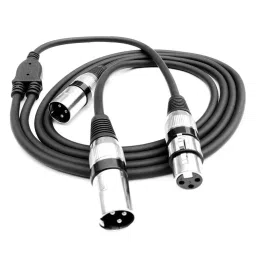 Pearl Y-Splitter XLR Microphone Cable, Single XLR Female to Dual XLR Male Cable, (3 + 3) Ft + 1 Ft-25