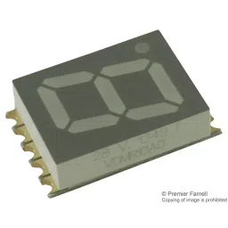 Vishay DISPLAY, SEVEN SEGMENT, 10MM, RED, VDMR10A0-4