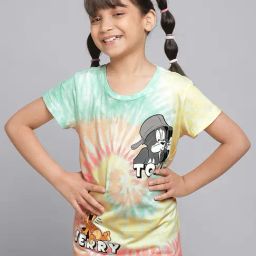 Kidsville Multicolor Cotton Printed Tom & Jerry T-Shirt-image-100