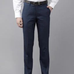 Van Heusen Navy Slim Fit Checks Trousers-picture-14
