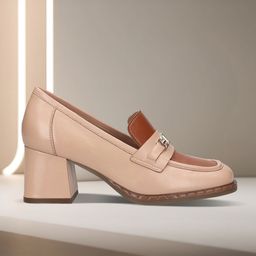 BAGATT Leather Block Pumps with Buckles-image-70