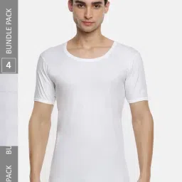 Ramraj White Regular Fit Vests - Pack Of 4-image-55