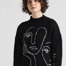 Only Black Printed Sweater-25