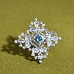 Voylla Before Sunrise Maya Statement Rhodium-Plated American Diamond Stone Studded Ring-picture-30