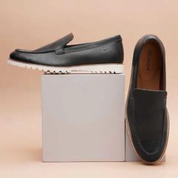 Ruosh Men's Black Casual Loafers-image-12