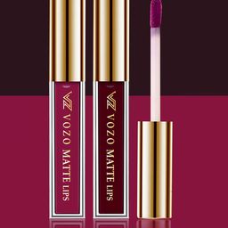 VOZO Set of 2 Stay-All-Day Matte Liquid Lipstick - 4 ml Each - Cherry Red 101 - Maroon 103-12