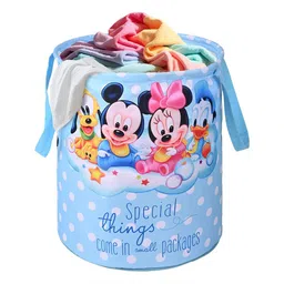 Kuber Industries Blue & White Disney Printed Foldable Laundry Bags 45 L-image-86