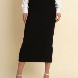 Fablestreet Black Midi Skirt-image-46