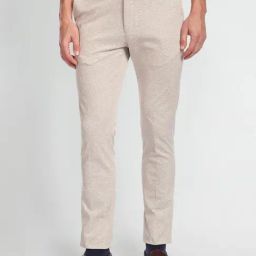 Arrow Beige Slim Fit Self Pattern Trousers-picture-30
