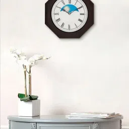 CHRONIKLE Octagon Dark Brown Wood Wall Clock-image-80