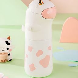 YK Kids Pink & White Printed Cute Cow Water Bottle 560ML-51