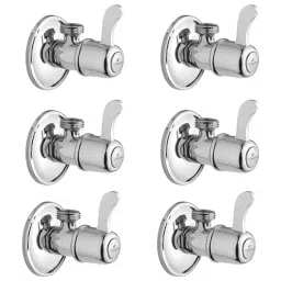 Cliquin Oliver Series Wall Mount Brass Angle Valve with Wall Flange in Chrome Finish (Pack of 6)-image-26