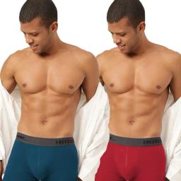 Freecultr Midnight Blue & Sassy Red Comfort Fit Trunks - Pack of 2-picture-15