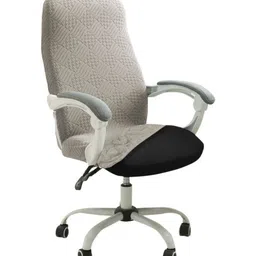 HOKIPO Taupe Jacquard Stretchable Office Chair Cover-image-79